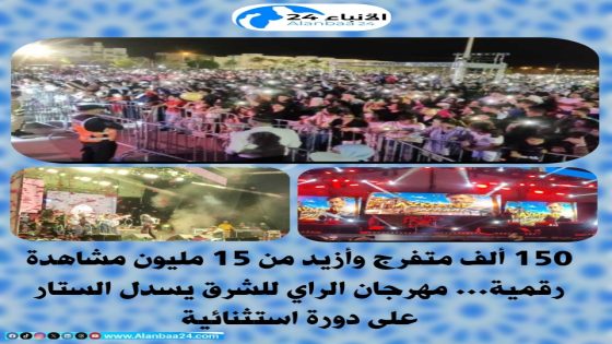 150 ألف متفرج وأزيد من 15 مليون مشاهدة رقمية… مهرجان الراي للشرق يسدل الستار على دورة استثنائية